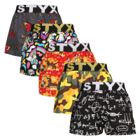 5PACK Dětské trenky Styx art sportovní guma vícebarevné (5BJ1182492) 4-5