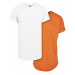 Pre-Pack Long Shaped Turnup Tee 2-Pack - white+mandarin