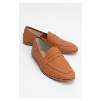 LuviShoes F05 Tan Skin Genuine Leather Women's Flats