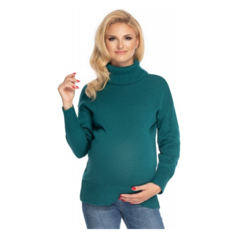 Be MaaMaa Těhotenský svetr, rolák - zelený