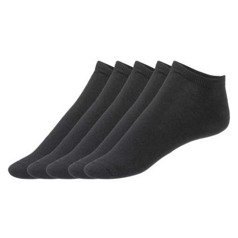 LIVERGY® Pánské nízké ponožky s BIO bavlnou, 5 párů (černá)