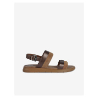 Hnědé dámské sandály s koženými detaily Geox