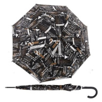 Doppler Fiber Flex AC Scribble Black - dámský holový vystřelovací deštník
