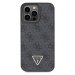 Guess PU 4G Strass Triangle Metal Logo Zadní Kryt pro iPhone 15 Pro Max Black