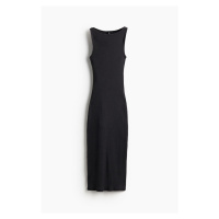H & M - Žebrované šaty bodycon - černá