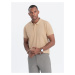 Men's classic cotton polo shirt - beige S1374