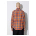 Košile Columbia Cornell Woods Flannel LS pánská, oranžová barva, regular, s klasickým límcem, 16