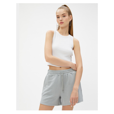 Koton Mini Shorts with Lace-Up Waist, Pocket Detailed.