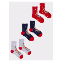 Yoclub Kids's Christmas Socks 3-Pack SKA-X045G-AA00