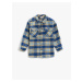 Koton Oversize Lumberjack Shirt Covered Pocket Long Sleeve Soft Textured