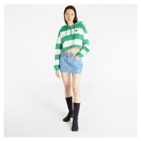 Tommy Jeans Crop Stripe 1/4 Zip Hoodie Coastal Green