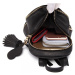 Konofactory Černý mini kožený batoh s přívěskem „Minimal“ 4L