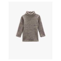 Koton Turtleneck T-Shirt with Long Sleeves, Soft texture and a loose fit.