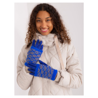 Kobaltově modré rukavice s pleteným překrytím