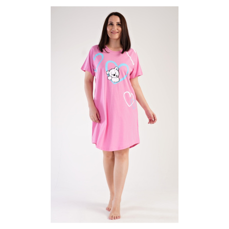 Dámská noční košile Vienetta Secret Medvídek | růžová