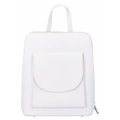 Dámský kožený batůžek kabelka bílý - ItalY Septends bílá