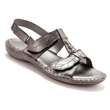 Kožené šedé sandály Blancheporte
