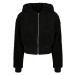 Ladies Short Oversized Sherpa Jacket - black