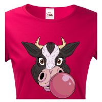 Dámské tričko s potiskem veselé krávy - skvělý dárek pro milovníky zvířat