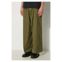 Bavlněné kalhoty NEIGHBORHOOD Wide Baker Pants zelená barva, jednoduché, 241AQNH.PTM01