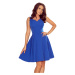 Rozšířené dámské šaty v chrpové barvě s výstřihem ve tvaru srdce model 7718529 - numoco