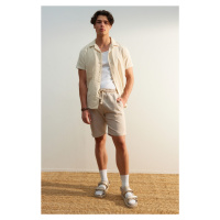 Trendyol Mink Regular Fit Linen Look Shorts