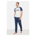 Trendyol Navy Blue Knitted Pajamas Set