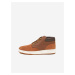 Hnědé pánské kotníkové kožené boty v semišové úpravě Ralph Lauren Polo Sneaker Boot