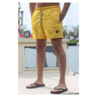 Madmext Men's Yellow Patterned Marine Shorts 6376