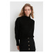 Trendyol černý měkký texturovaný základní pletený svetr