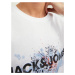 JACK & JONES Tričko 'Tear' kouřově modrá / oranžová / černá / offwhite