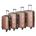 Pětidílná sada cestovních plastových kufrů Sonrado, růžová zlatá