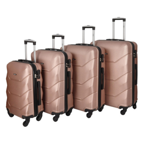 Pětidílná sada cestovních plastových kufrů Sonrado, růžová zlatá RGL