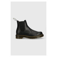 Kožené kotníkové boty Dr. Martens dámské, černá barva, na plochém podpatku, 22227001-black