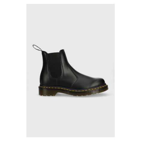 Kožené kotníkové boty Dr. Martens dámské, černá barva, na plochém podpatku, 22227001-black Dr Martens