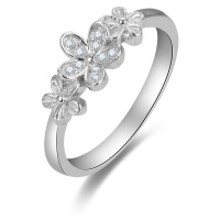Beneto Půvabný stříbrný prsten se zirkony AGG465 52 mm