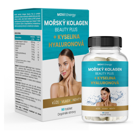 MOVIT ENERGY Mořský kolagen beauty plus + Kyselina hyaluronová 90 tablet