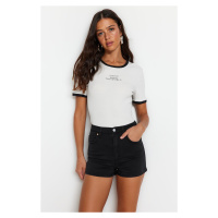 Trendyol Black High Waist Denim Shorts