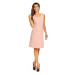 Společenské šaty značkové moderní střih s ozdobnými zipy na ramenou růžové - Růžová / - J&J