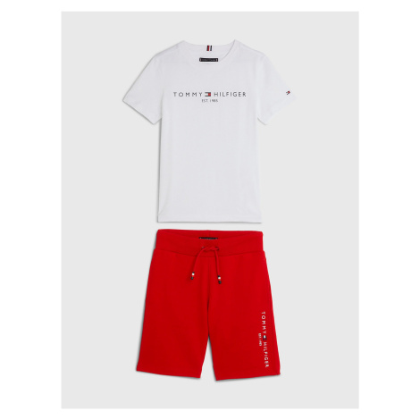 Tommy Hilfiger Sada klučičího trička a kraťasů v bílé a červené barvě Tommy Hilf - Kluci
