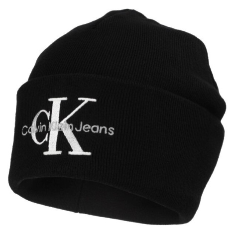 Calvin Klein MONOLOGO EMBRO Zimní čepice, černá, velikost
