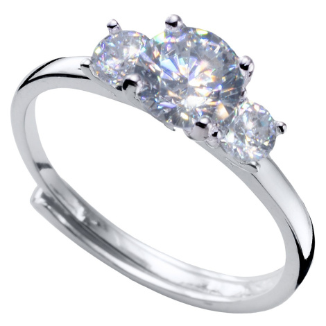 CRYSTalp Elegantní stříbrný prsten s krystaly Trilogy 50557.S