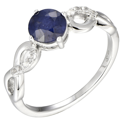 Brilio Silver Půvabný stříbrný prsten se safírem Precious Stone ML00713G