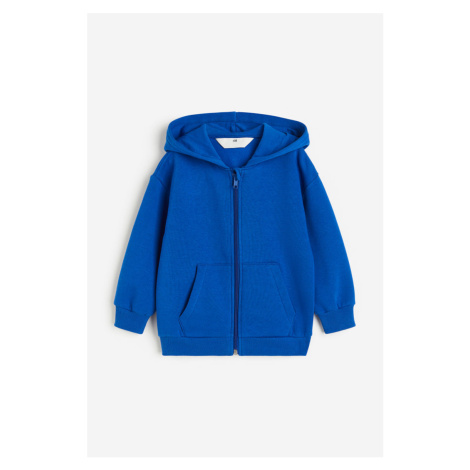 H & M - Bunda na zip's kapucí - modrá H&M