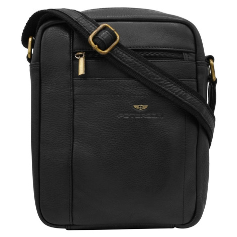 Pánská kožená taška přes rameno Peterson PTN-8022-NDM černá