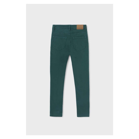Dětské kalhoty Mayoral slim fit zelená barva, hladké