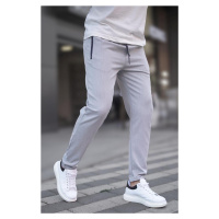 Madmext Gray Zipper Detailed Men's Trousers 6520
