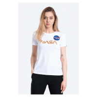 Bavlněné tričko Alpha Industries NASA Pm T bílá barva, 198053.438-white