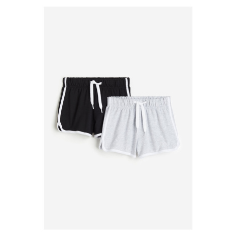 H & M - Teplákové šortky: balení po 2 - černá H&M