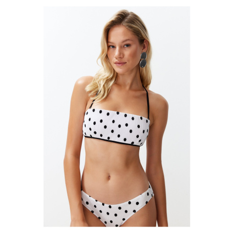 Trendyol Polka Dot Strapless Bikini Top